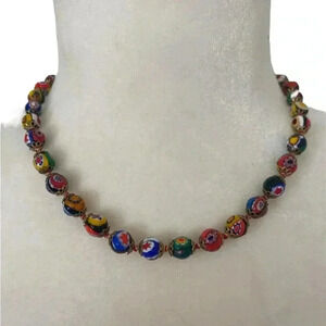 Vintage Womens Glass Beaded Chocker Necklace